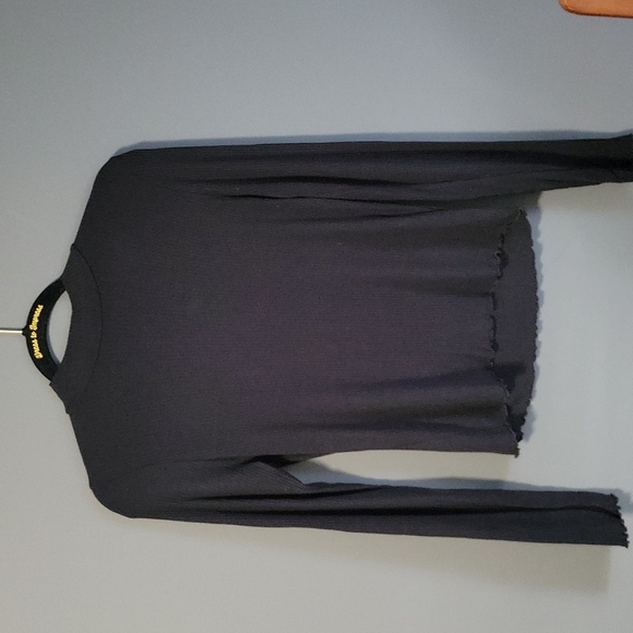 AE Black Mock Neck Long Sleeve Top - Picture 1 of 3